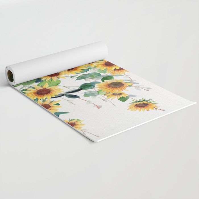 Sunflowers and Eucalyptus Garland  Yoga Mat Gallery Image 2