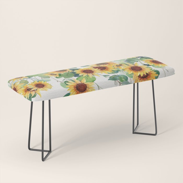 Sunflowers and Eucalyptus Garland  Bench Gallery Image 1