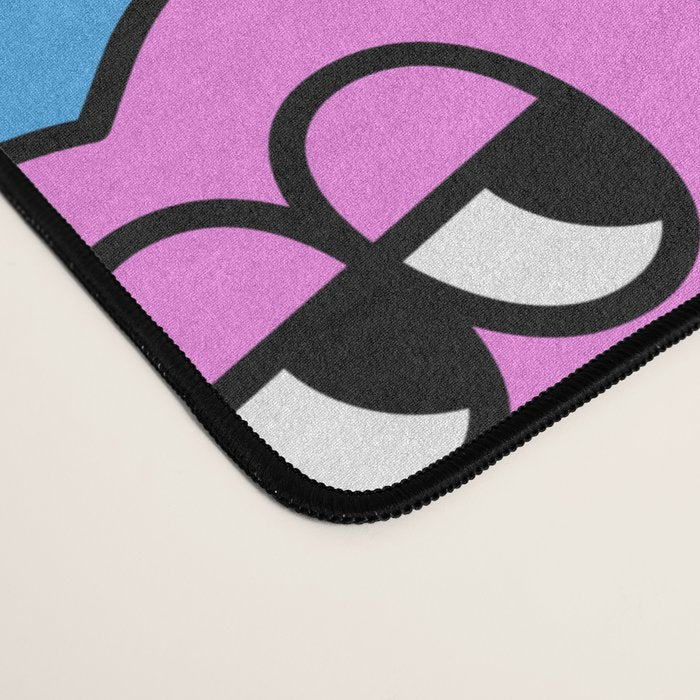 Funny retro smiling face cartoon pattern Desk Mat Gallery Image 4