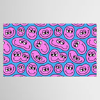Funny retro smiling face cartoon pattern Tablecloth Gallery Image 2