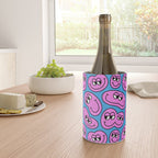 Funny retro smiling face cartoon pattern Wine Chiller Gallery Image 4