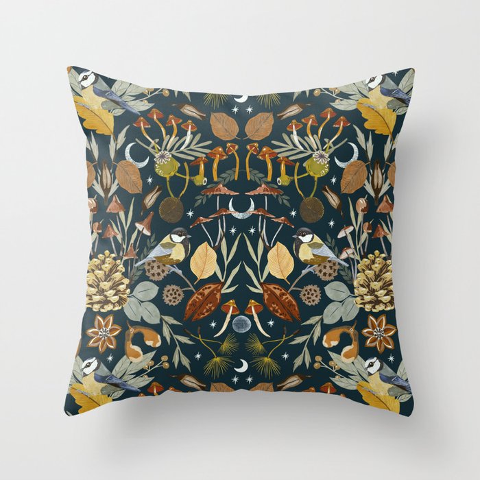 Birds in Autumn Night DP Throw Pillow Gallery Image 6