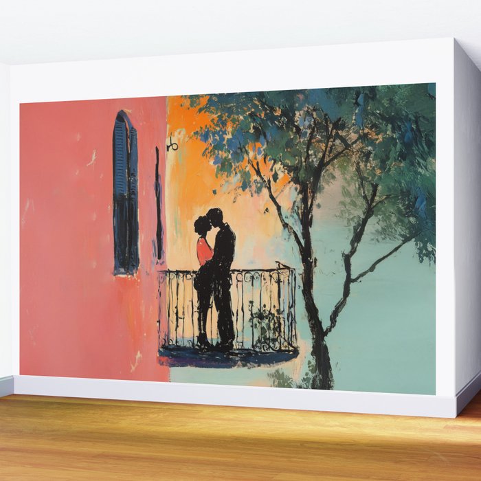 Sunset Balcony Lovers Wall Mural Gallery Image 2