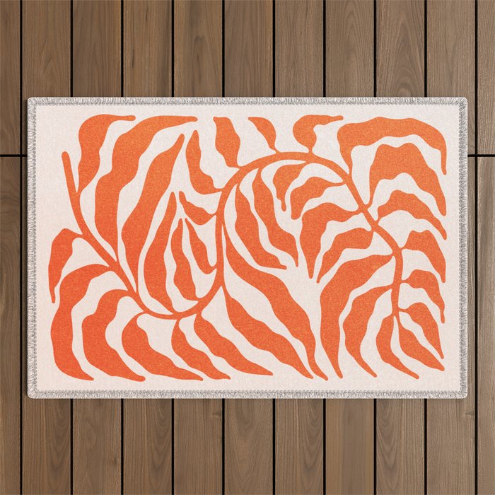 Funky Fern: Orange Peach Edition Outdoor Rug Gallery Image 1