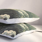 Japanese Painting Green Forest Art Dopamine Decor Wabi Sabi Art Maximalist Wall Art Japandi Art Pillow Sham Gallery Image 3