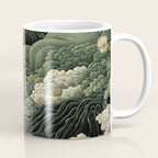 Japanese Painting Green Forest Art Dopamine Decor Wabi Sabi Art Maximalist Wall Art Japandi Art Coffee Mug Gallery Image 1