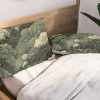 Japanese Painting Green Forest Art Dopamine Decor Wabi Sabi Art Maximalist Wall Art Japandi Art Pillow Sham Gallery Image 2