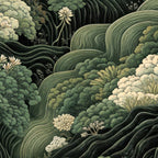 Japanese Painting Green Forest Art Dopamine Decor Wabi Sabi Art Maximalist Wall Art Japandi Art Coffee Mug Gallery Image 2