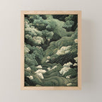 Japanese Painting Green Forest Art Dopamine Decor Wabi Sabi Art Maximalist Wall Art Japandi Art Mini Art Print Gallery Image 1