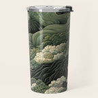 Japanese Painting Green Forest Art Dopamine Decor Wabi Sabi Art Maximalist Wall Art Japandi Art Travel Mug Gallery Image 2