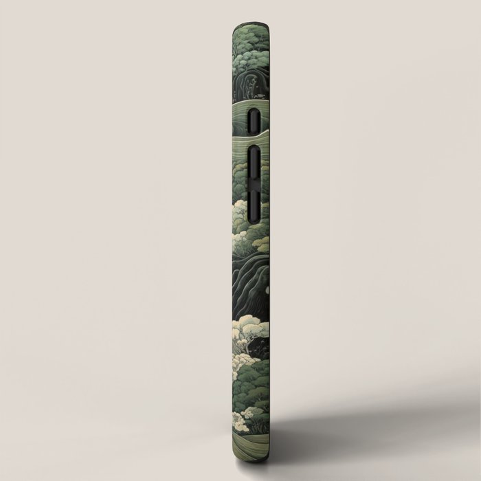 Japanese Painting Green Forest Art Dopamine Decor Wabi Sabi Art Maximalist Wall Art Japandi Art iPhone Case Gallery Image 2