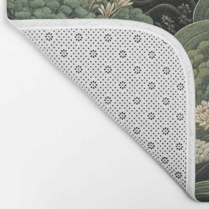 Japanese Painting Green Forest Art Dopamine Decor Wabi Sabi Art Maximalist Wall Art Japandi Art Bath Mat Gallery Image 2