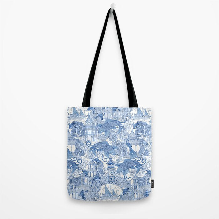 chinoiserie toile blue Tote Bag Gallery Image 2