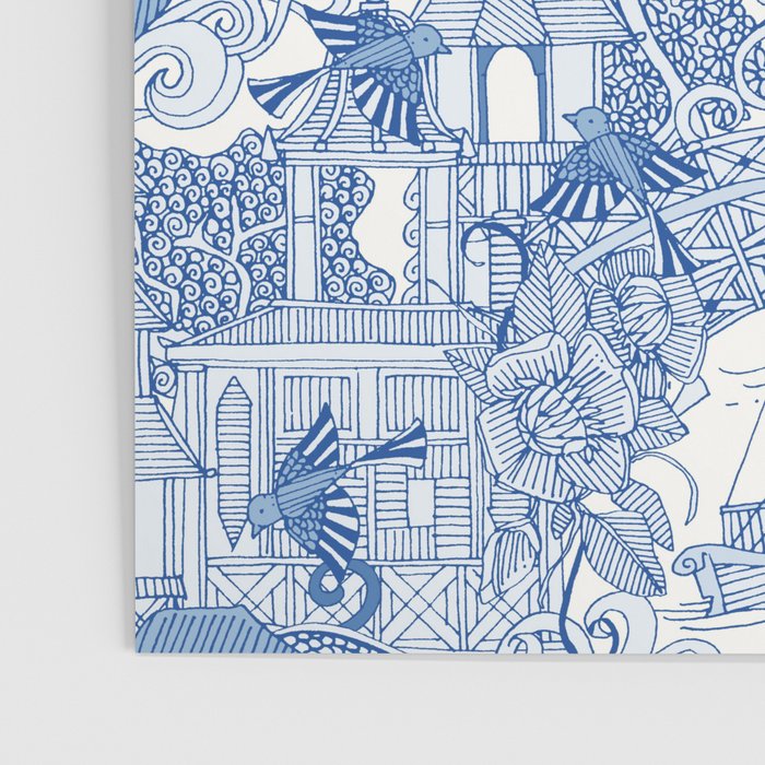 chinoiserie toile blue Poster Gallery Image 3