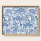 chinoiserie toile blue Serving Tray Gallery Image 1
