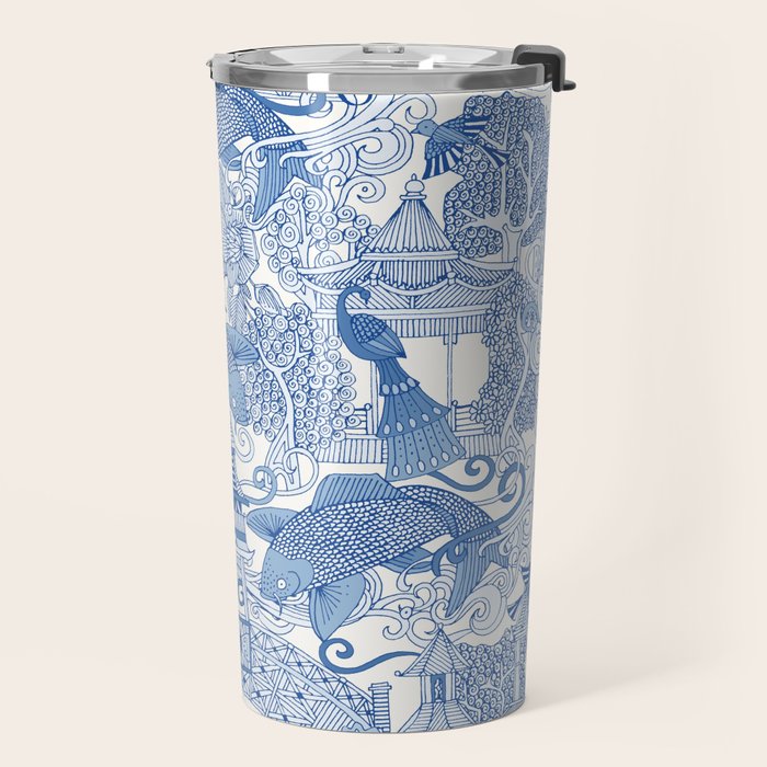 chinoiserie toile blue Travel Mug Gallery Image 2