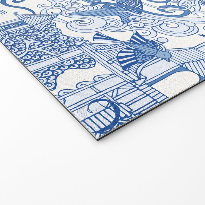 chinoiserie toile blue Welcome Mat Gallery Image 2