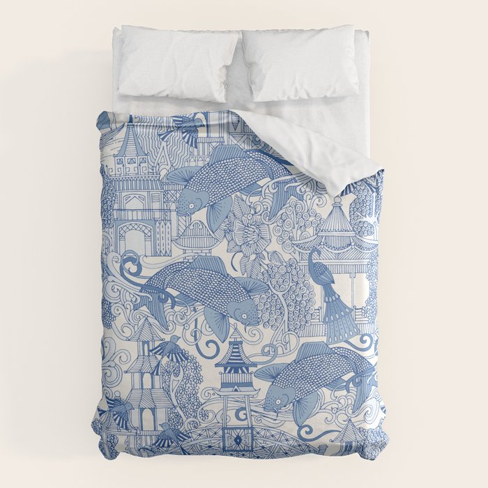 chinoiserie toile blue Duvet Cover Gallery Image 1