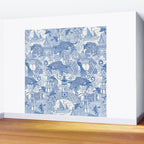 chinoiserie toile blue Wall Mural Gallery Image 2
