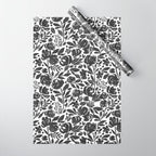 Simple black and white flower garden Wrapping Paper Gallery Image 1