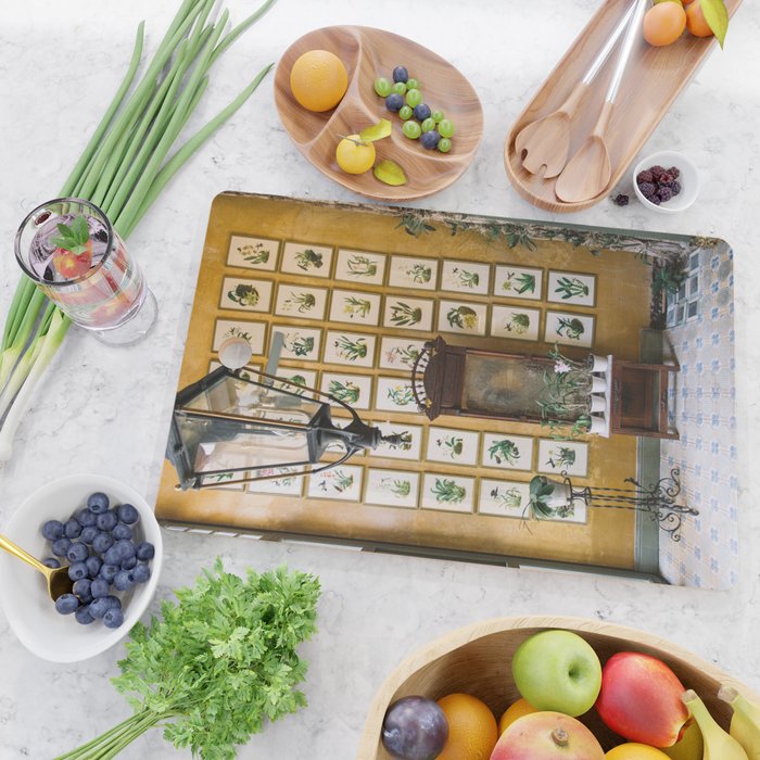 A Wall of Orchids, Merida, Mexico Cutting Board Gallery Image 2