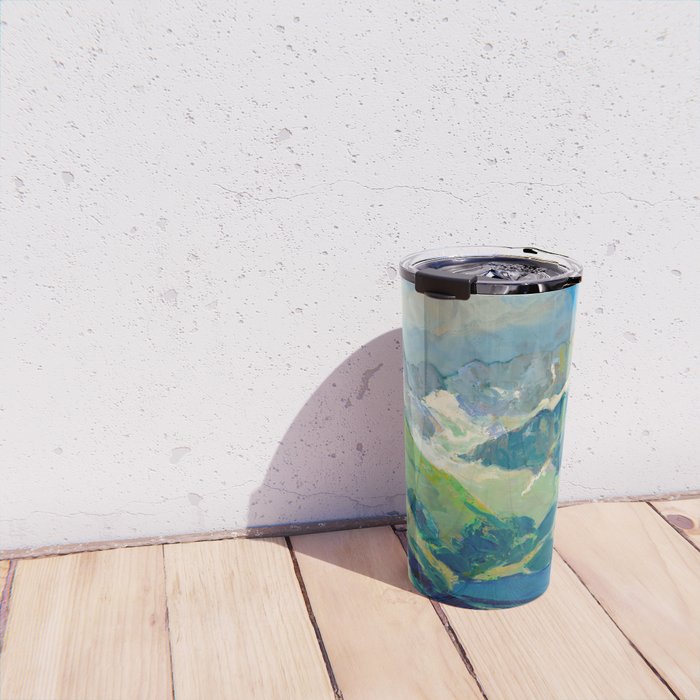 Mountain Landscape Oil Painting Travel Mug Gallery Image 4