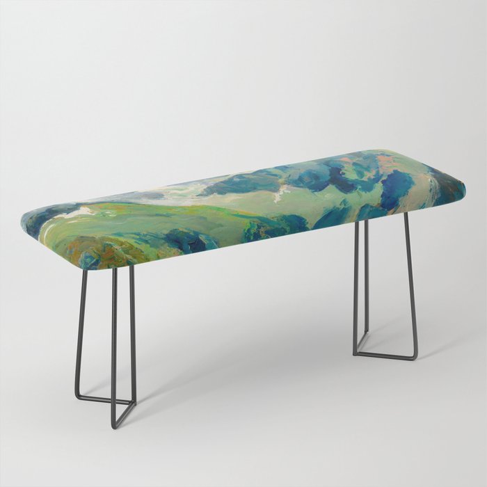 Mountain Landscape Oil Painting Bench Gallery Image 1