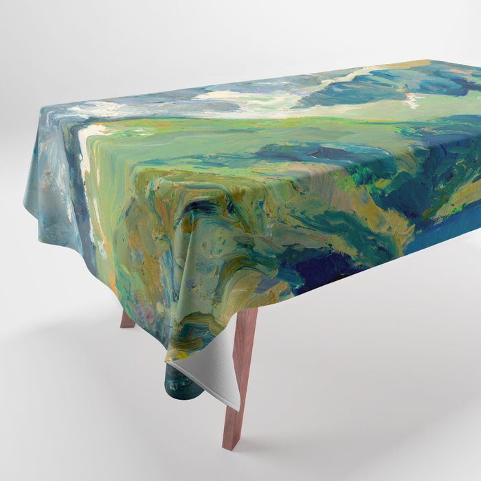 Mountain Landscape Oil Painting Tablecloth Gallery Image 1