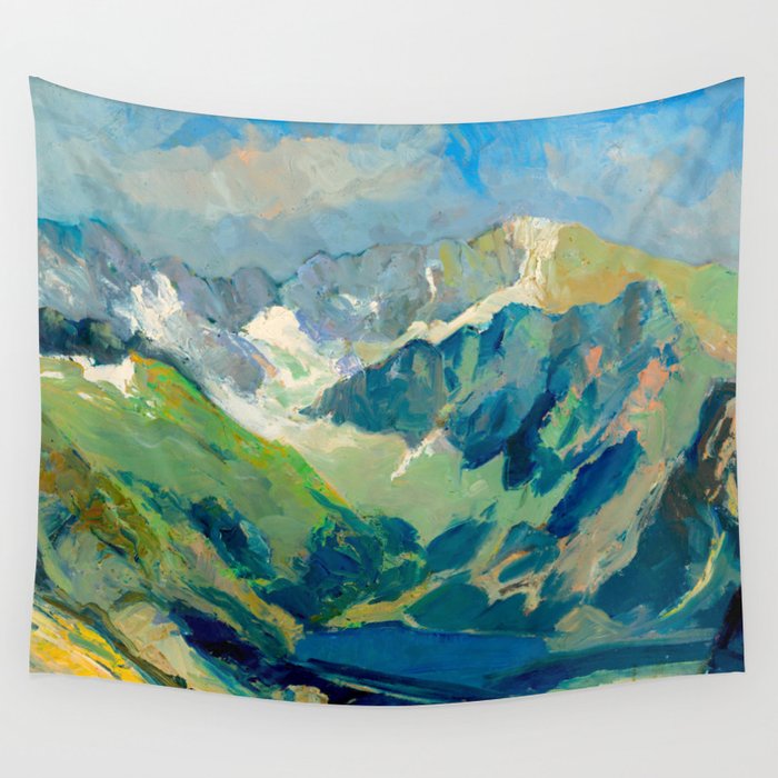 Mountain Landscape Oil Painting Wall Tapestry Gallery Image 4