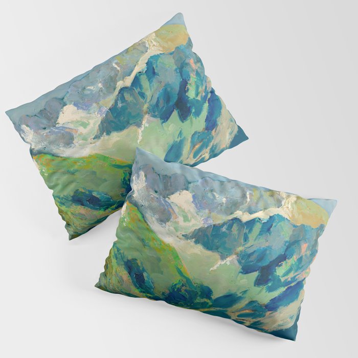 Mountain Landscape Oil Painting Pillow Sham Gallery Image 1
