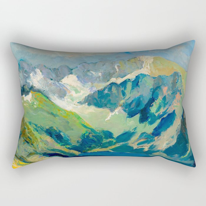 Mountain Landscape Oil Painting Rectangular Pillow Gallery Image 2