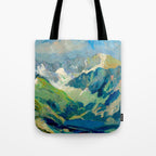 Mountain Landscape Oil Painting Tote Bag Gallery Image 1