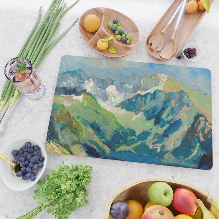Mountain Landscape Oil Painting Cutting Board Gallery Image 2