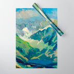 Mountain Landscape Oil Painting Wrapping Paper Gallery Image 1