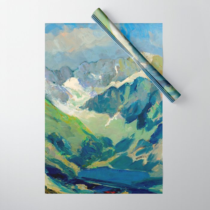 Mountain Landscape Oil Painting Wrapping Paper Gallery Image 1