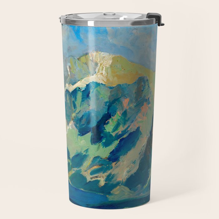 Mountain Landscape Oil Painting Travel Mug Gallery Image 2