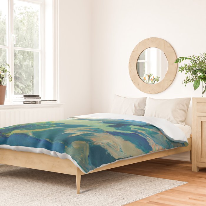 Mountain Landscape Oil Painting Duvet Cover Gallery Image 2