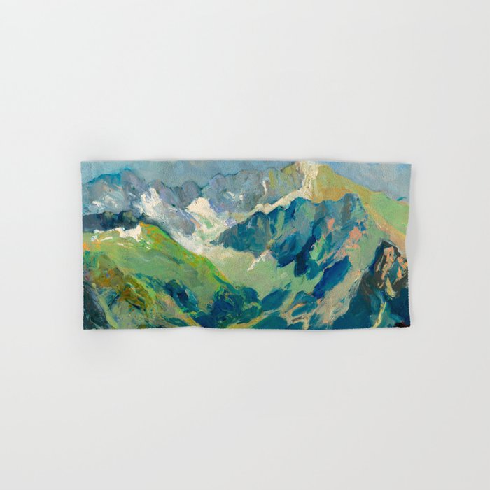 Mountain Landscape Oil Painting Bath Towel Gallery Image 1