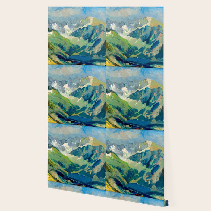 Mountain Landscape Oil Painting Wallpaper Gallery Image 2