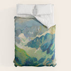 Mountain Landscape Oil Painting Duvet Cover Gallery Image 6