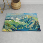 Mountain Landscape Oil Painting Rug Gallery Image 1