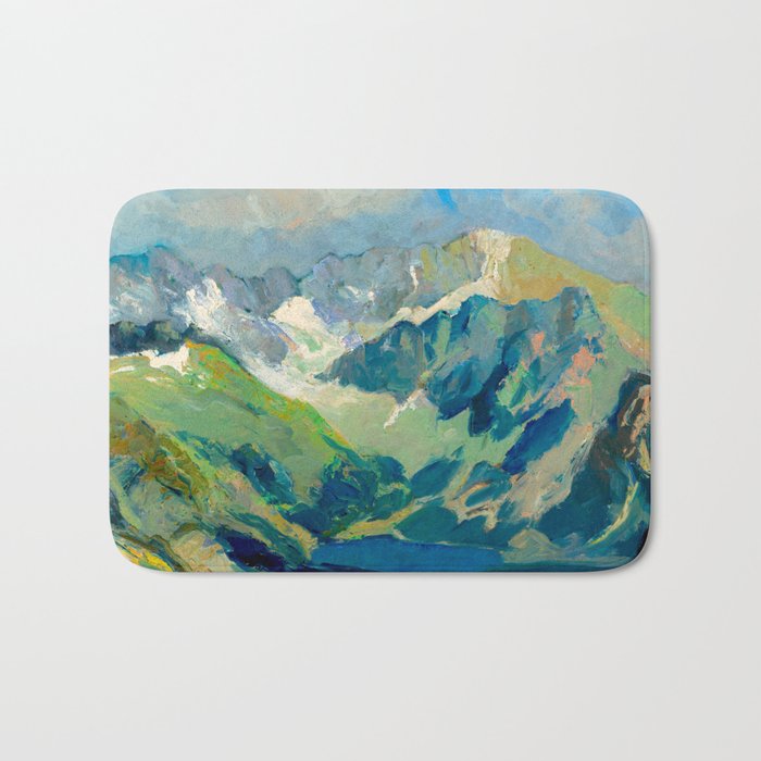 Mountain Landscape Oil Painting Bath Mat Gallery Image 1