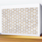 Neutral Geometric Hexagon Pattern Wall Mural Gallery Image 2