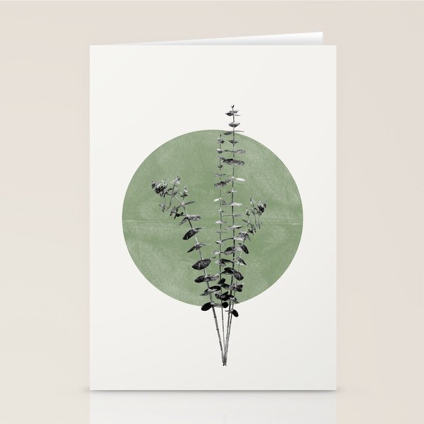 Flowers And Green Moon Stationery Card Gallery Image 1