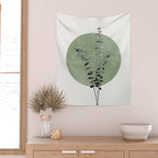 Flowers And Green Moon Wall Tapestry Gallery Image 2