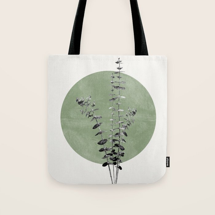 Flowers And Green Moon Tote Bag Gallery Image 1