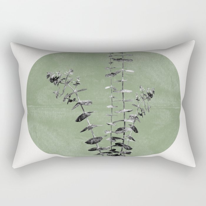 Flowers And Green Moon Rectangular Pillow Gallery Image 2