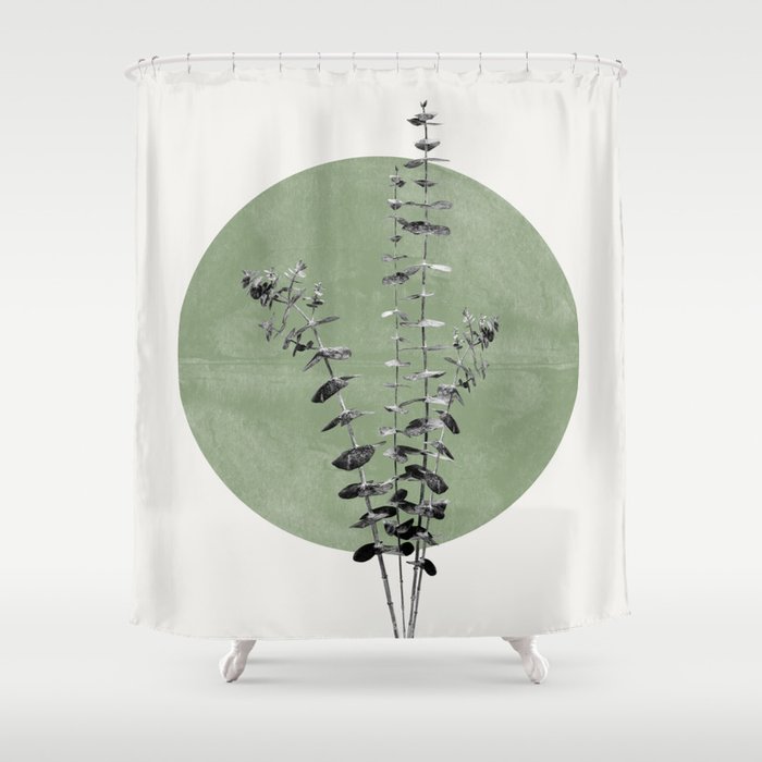 Flowers And Green Moon Shower Curtain Gallery Image 1