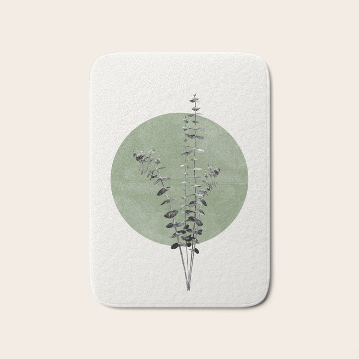 Flowers And Green Moon Bath Mat Gallery Image 1