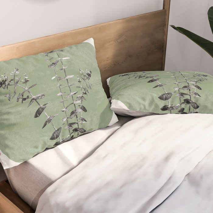 Flowers And Green Moon Pillow Sham Gallery Image 2